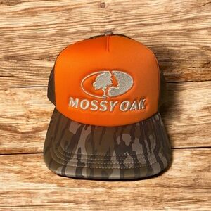 Mossy Oak Blaze Orange and Black Camo Hat